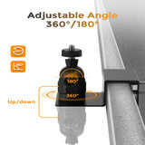 2Pcs No Drill Clamp Mounts for Cameras Solar Panels Railings Gutters Black