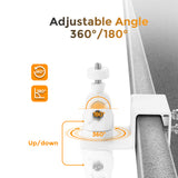 2Pcs No Drill Clamp Mounts for Cameras Solar Panels Railings Gutters White