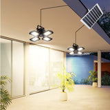 Foldable Four-Leaf Solar LED Pendant Light with Motion Sensor Remote Control Double Light Style
