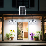 Foldable Four-Leaf Solar LED Pendant Light with Motion Sensor Remote Control Double Light Style