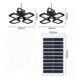 Foldable Four-Leaf Solar LED Pendant Light with Motion Sensor Remote Control Double Light Style