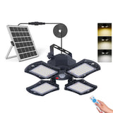 Foldable Four-Leaf Solar LED Pendant Light with Motion Sensor Remote Control Single Light Style