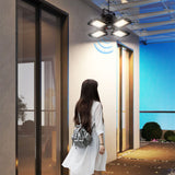 Foldable Four-Leaf Solar LED Pendant Light with Motion Sensor Remote Control Single Light Style