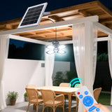 Foldable Four-Leaf Solar LED Pendant Light with Motion Sensor Remote Control Single Light Style