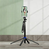 Bluetooth Selfie Stick Tripod with Ring Light Remote Control Phone Stand for Live Streaming Black