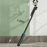Bluetooth Selfie Stick Tripod with Ring Light Remote Control Phone Stand for Live Streaming Black