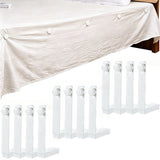 12PCS Bed Sheet Holder Clips Anti-Slip Mattress Sheet Clips for Fitted Sheets Blankets White