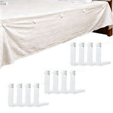 12PCS Bed Sheet Holder Clips Anti-Slip Mattress Sheet Clips for Fitted Sheets Blankets White