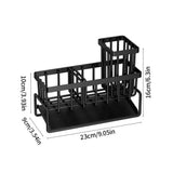 Carbon Steel Sink Caddy with Self Draining Drip Board Black