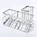 Carbon Steel Sink Caddy with Self Draining Drip Board Silver