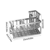 Carbon Steel Sink Caddy with Self Draining Drip Board Silver