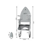 Wall Mounted Iron Storage Rack with Cord Wrap Organizer Iron Board Hanging Hook Gray