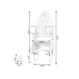 Wall Mounted Iron Storage Rack with Cord Wrap Organizer Iron Board Hanging Hook White
