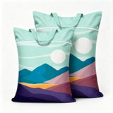 2Pcs Large Zipper Polyester Travel Laundry Bags with Handles 46x58cm White Moon