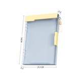 2 in 1 A4 Clipboard File Box with Storage Compartment Transparent Cover and Pen Slot Portable Document Organizer Blue