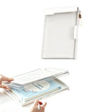 2 in 1 A4 Clipboard File Box with Storage Compartment Transparent Cover and Pen Slot Portable Document Organizer White