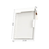 2 in 1 A4 Clipboard File Box with Storage Compartment Transparent Cover and Pen Slot Portable Document Organizer White