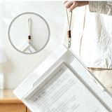 2 in 1 A4 Clipboard File Box with Storage Compartment Transparent Cover and Pen Slot Portable Document Organizer White