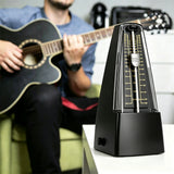 Universal Mechanical Metronome with Raised Scale Markings with Clear Dust Cover for Piano Guitar Violin Music Practice Black