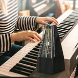 Universal Mechanical Metronome with Raised Scale Markings with Clear Dust Cover for Piano Guitar Violin Music Practice Black