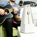 Universal Mechanical Metronome with Raised Scale Markings with Clear Dust Cover for Piano Guitar Violin Music Practice White