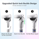 Pair of Replacement Quick-Lock VR Controller Grips Compatible with Meta Quest 2/Quest 3/Quest 3S White