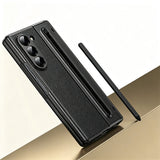Foldable Phone Case with Replacement Stylus for Samsung Galaxy Z Fold8/Z Fold6/Z Fold5 Black