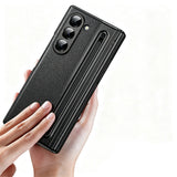 Foldable Phone Case with Replacement Stylus for Samsung Galaxy Z Fold8/Z Fold6/Z Fold5 Black
