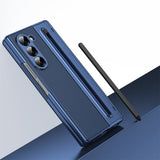 Foldable Phone Case with Replacement Stylus for Samsung Galaxy Z Fold8/Z Fold6/Z Fold5 Blue