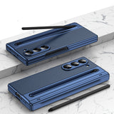 Foldable Phone Case with Replacement Stylus for Samsung Galaxy Z Fold8/Z Fold6/Z Fold5 Blue