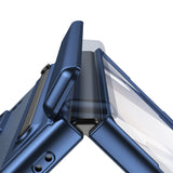 Foldable Phone Case with Replacement Stylus for Samsung Galaxy Z Fold8/Z Fold6/Z Fold5 Blue