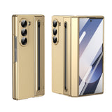 Foldable Phone Case with Replacement Stylus for Samsung Galaxy Z Fold8/Z Fold6/Z Fold5 Gold