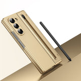 Foldable Phone Case with Replacement Stylus for Samsung Galaxy Z Fold8/Z Fold6/Z Fold5 Gold