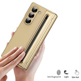 Foldable Phone Case with Replacement Stylus for Samsung Galaxy Z Fold8/Z Fold6/Z Fold5 Gold