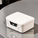 Lock Document Storage Box with Adjustable Divider White