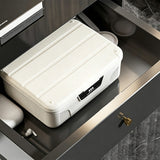 Lock Document Storage Box with Adjustable Divider White