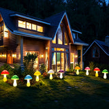 Solar Crack Mushroom Garden Lights with 8 Lighting Modes Outdoor Stake Lights for Lawn Pathway Yard Decoration
