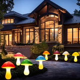 Solar Crack Mushroom Garden Lights with 8 Lighting Modes Outdoor Stake Lights for Lawn Pathway Yard Decoration