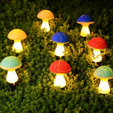 Solar Crack Mushroom Garden Lights with 8 Lighting Modes Outdoor Stake Lights for Lawn Pathway Yard Decoration