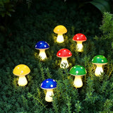 Solar Multicolor Mushroom Garden Lights with 8 Lighting Modes Outdoor Stake Lights for Lawn Pathway Yard Decoration