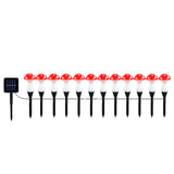 Solar Red Mushroom Garden Lights with 8 Lighting Modes Outdoor Stake Lights for Lawn Pathway Yard Decoration