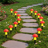 Solar Red Mushroom Garden Lights with 8 Lighting Modes Outdoor Stake Lights for Lawn Pathway Yard Decoration