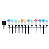 Solar Crack Mushroom Garden Lights with 8 Lighting Modes Outdoor Stake Lights for Lawn Pathway Yard Decoration