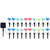 Solar Crack Mushroom Garden Lights with 8 Lighting Modes Outdoor Stake Lights for Lawn Pathway Yard Decoration