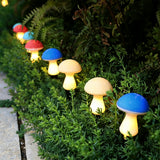 Solar Crack Mushroom Garden Lights with 8 Lighting Modes Outdoor Stake Lights for Lawn Pathway Yard Decoration
