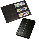 3-Row Stamp Album with Clear Pocket Pages Compact Stamp Collection Book Black