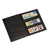3-Row Stamp Album with Clear Pocket Pages Compact Stamp Collection Book Black