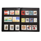 3-Row Stamp Album with Clear Pocket Pages Compact Stamp Collection Book Black
