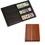 3-Row Stamp Album with Clear Pocket Pages Compact Stamp Collection Book Brown