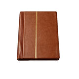 3-Row Stamp Album with Clear Pocket Pages Compact Stamp Collection Book Brown